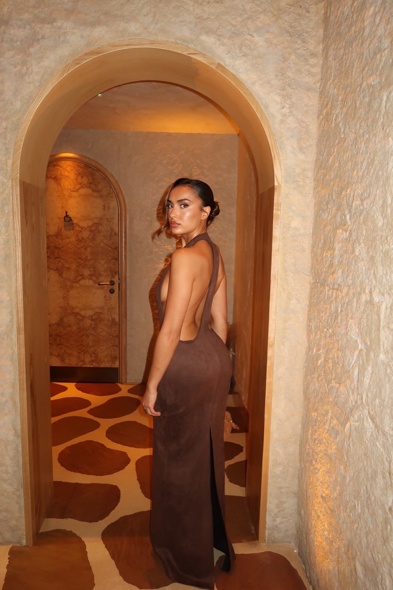 Solana Dress in Brown