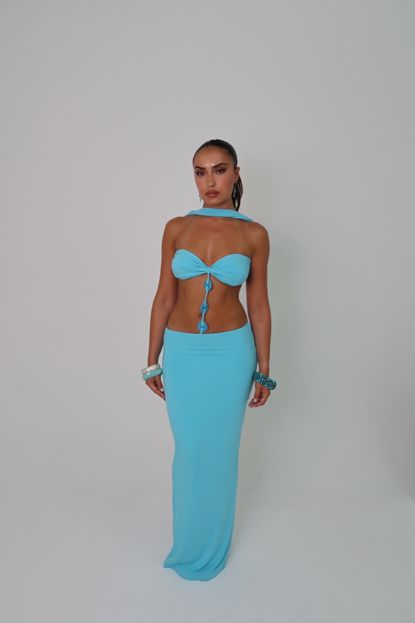 Mera Dress in Aqua