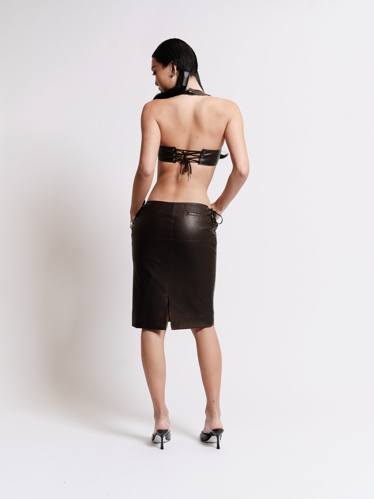 Suki Midi Skirt in Mahogany