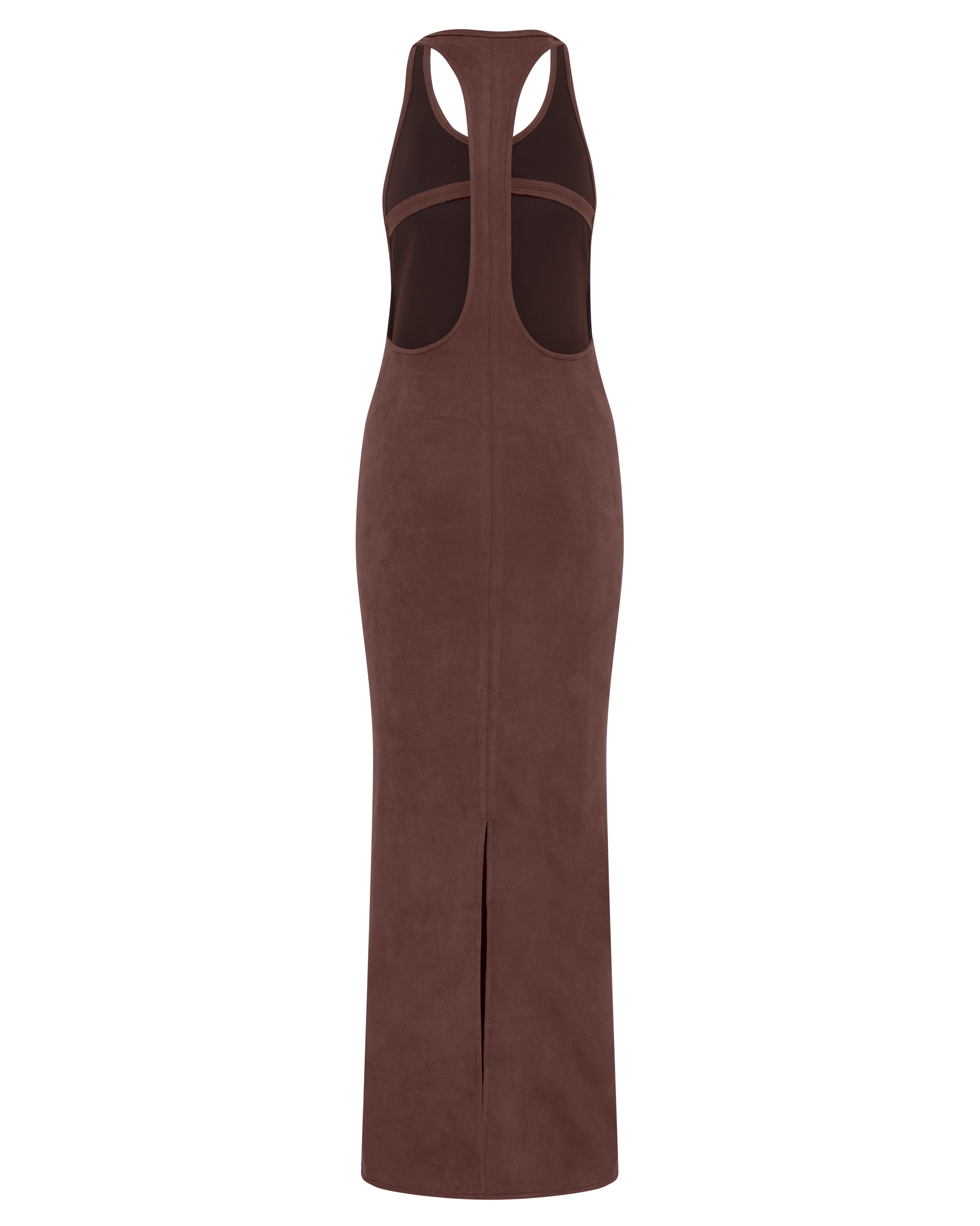 Solana Suede Maxi Dress Back Lulu Souza