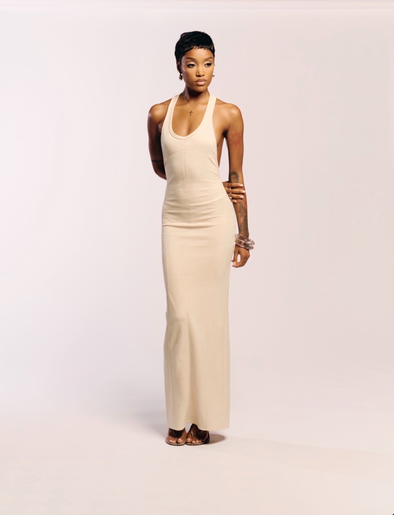 Solana Dress in Bone