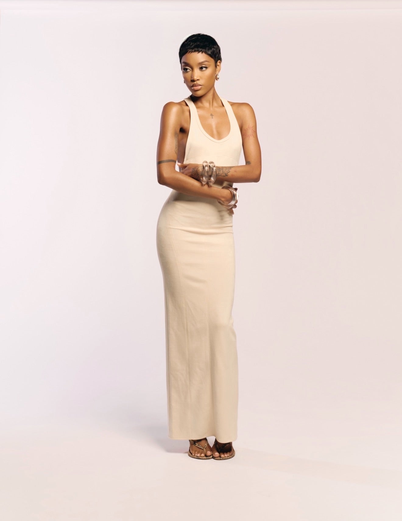 Solana Dress in Bone