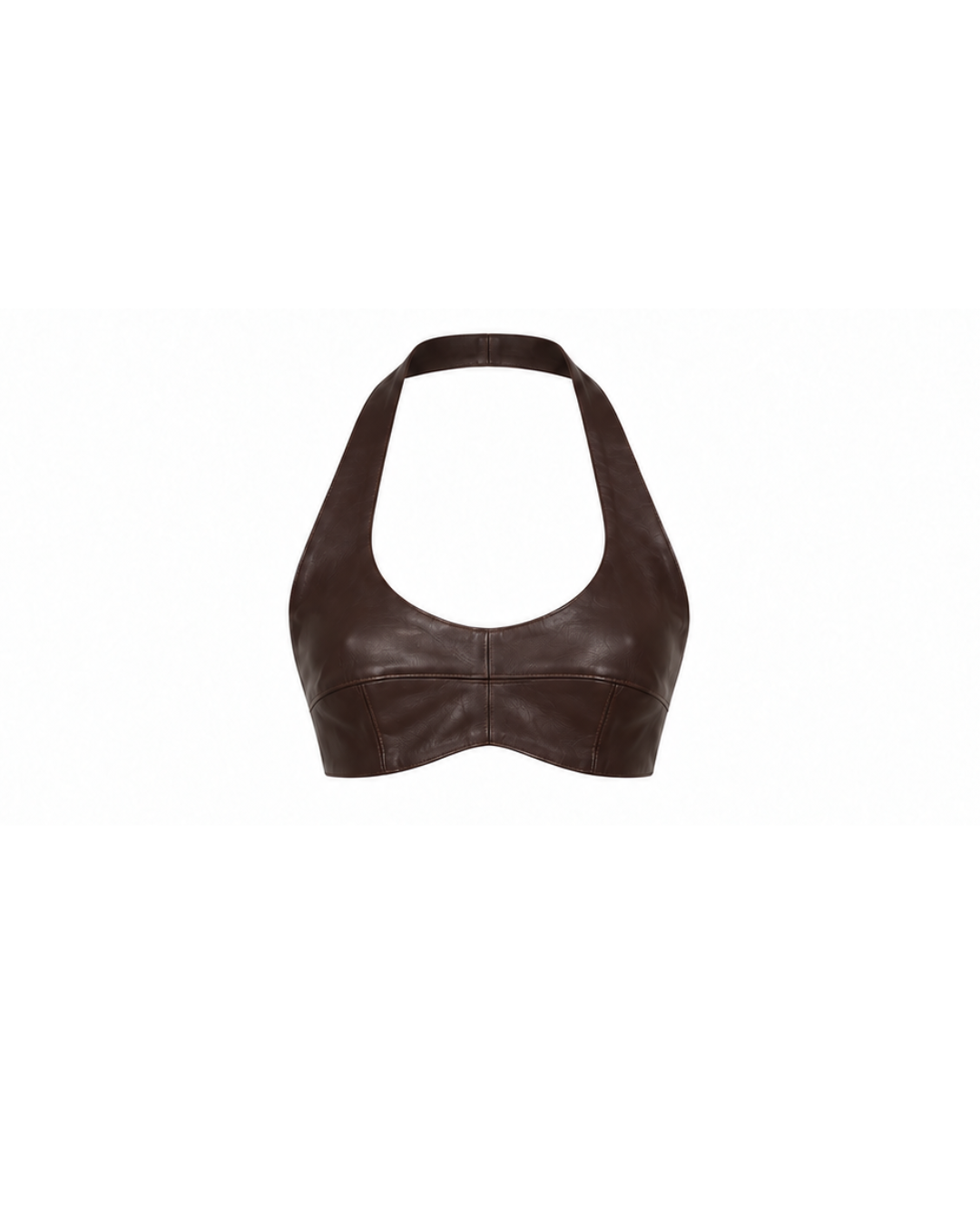 Suki Cropped Halter Top in Mahogany
