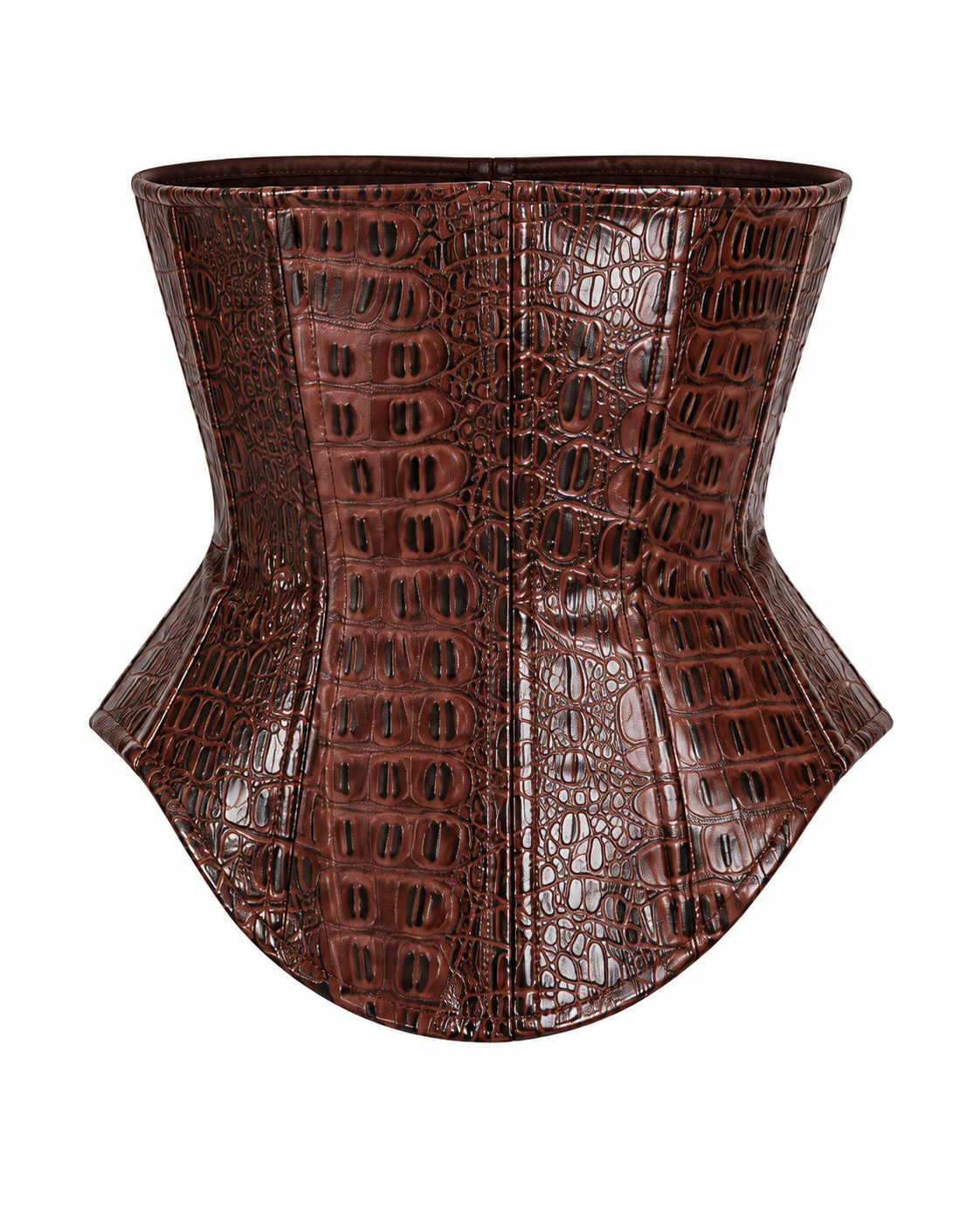 Gator Cropped Corset in Umber